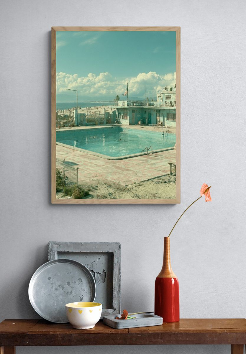 Retro Beach Motel Pool Poster. — room view 3