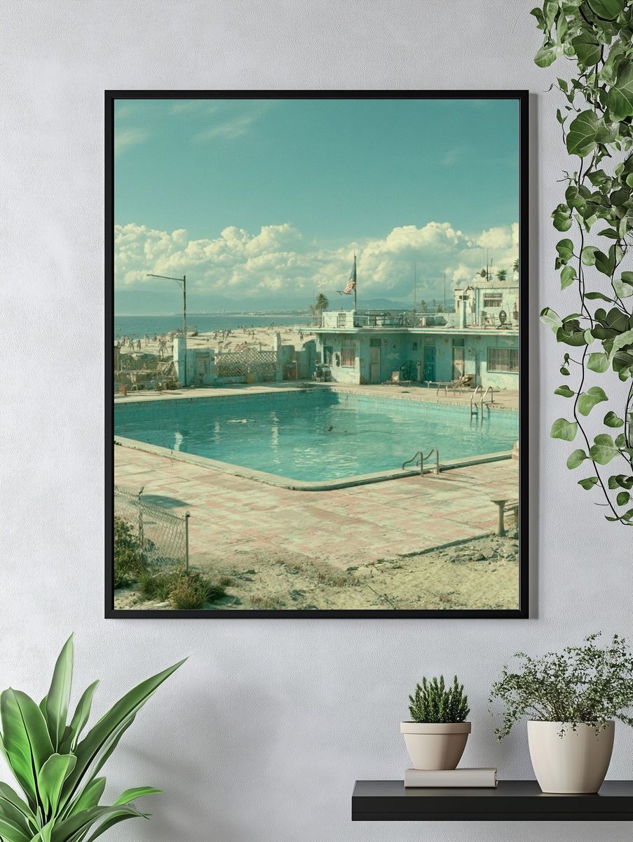 Retro Beach Motel Pool Poster. — room view 4