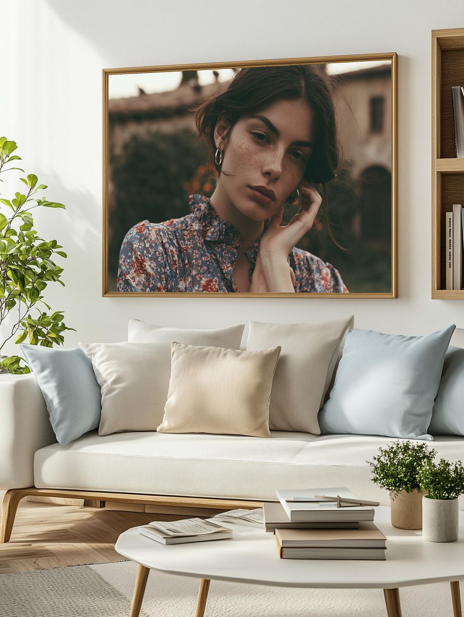 Freckled Portrait Photography Poster. — room view 2