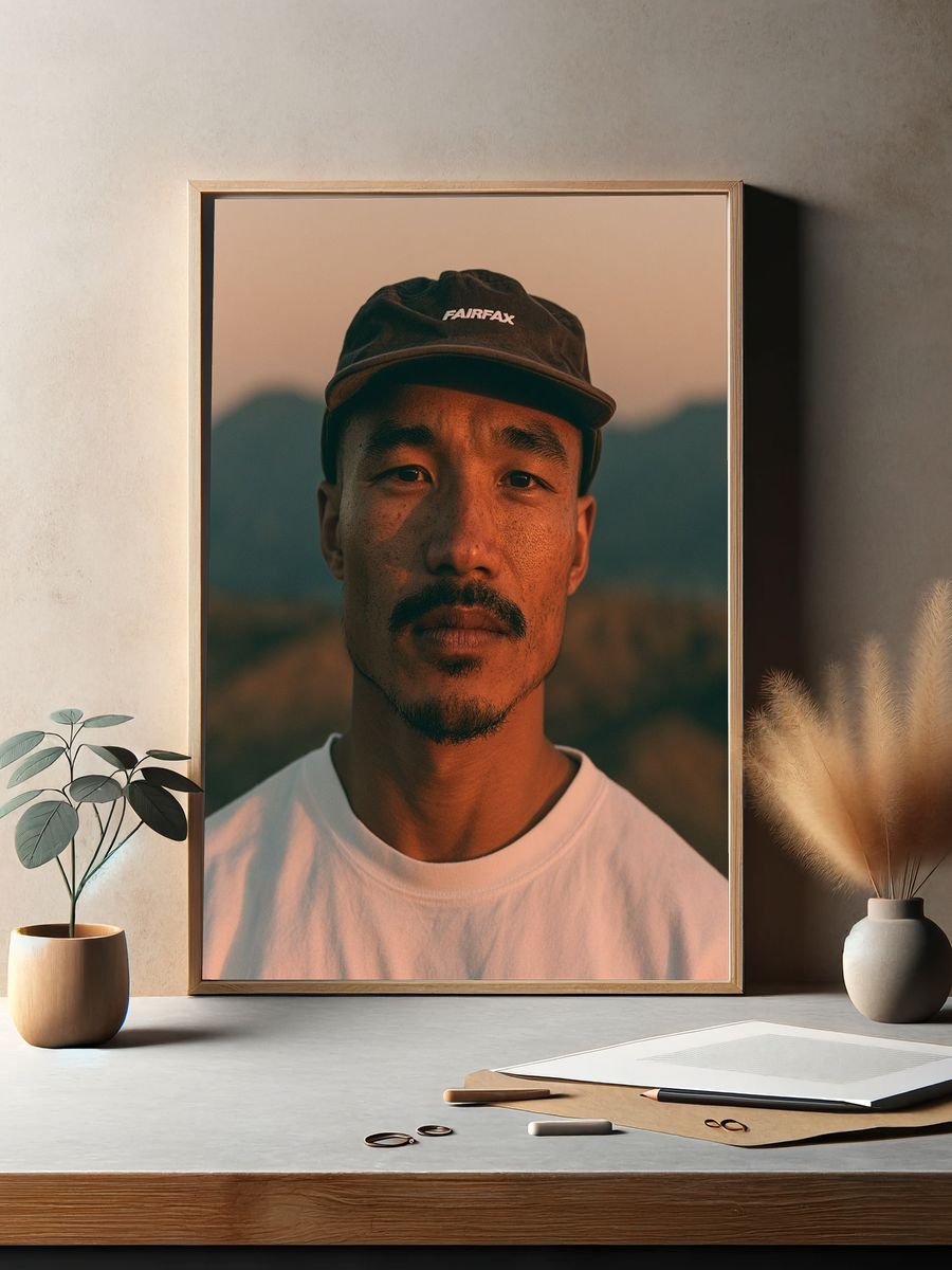 Portrait of a Man at Sunset Poster. — room view 2
