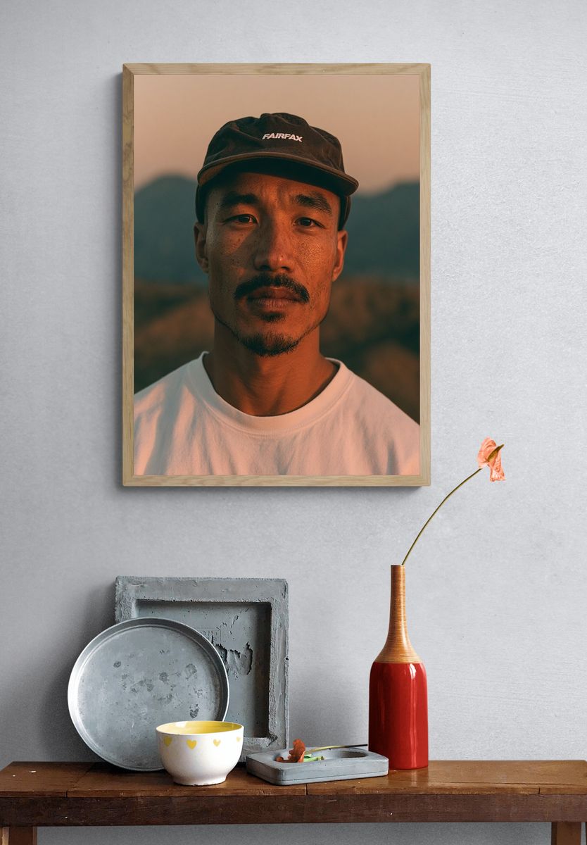 Portrait of a Man at Sunset Poster. — room view 3
