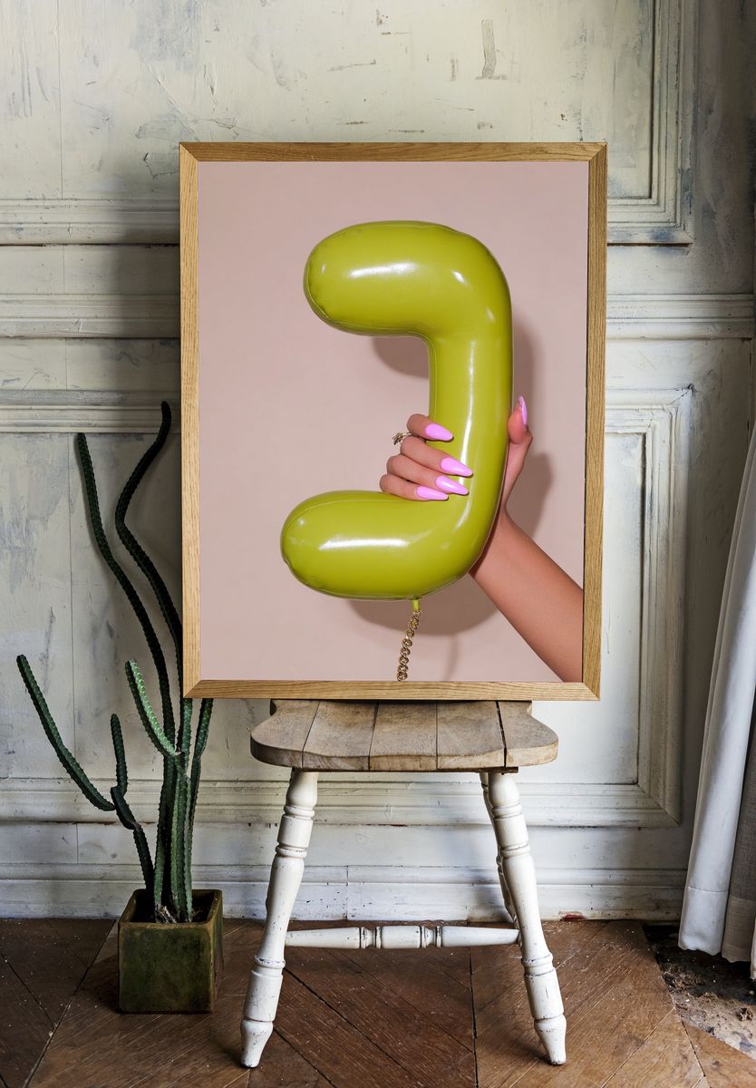 Lime Balloon Phone Photography Poster. room preview