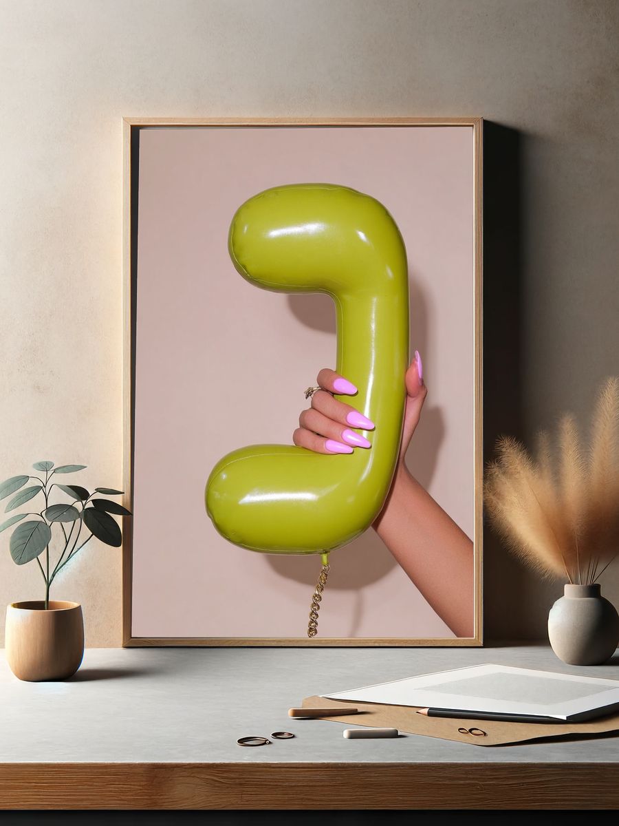 Lime Balloon Phone Photography Poster. — room view 2