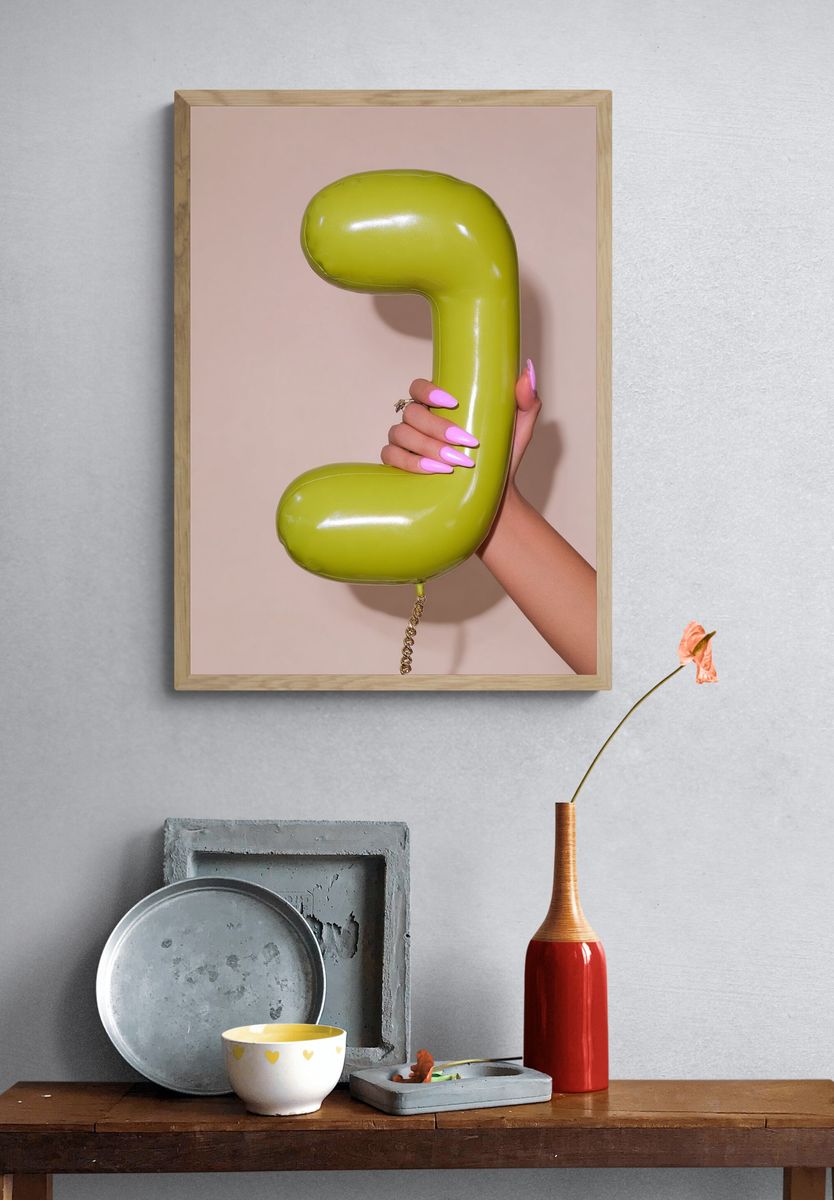 Lime Balloon Phone Photography Poster. — room view 3