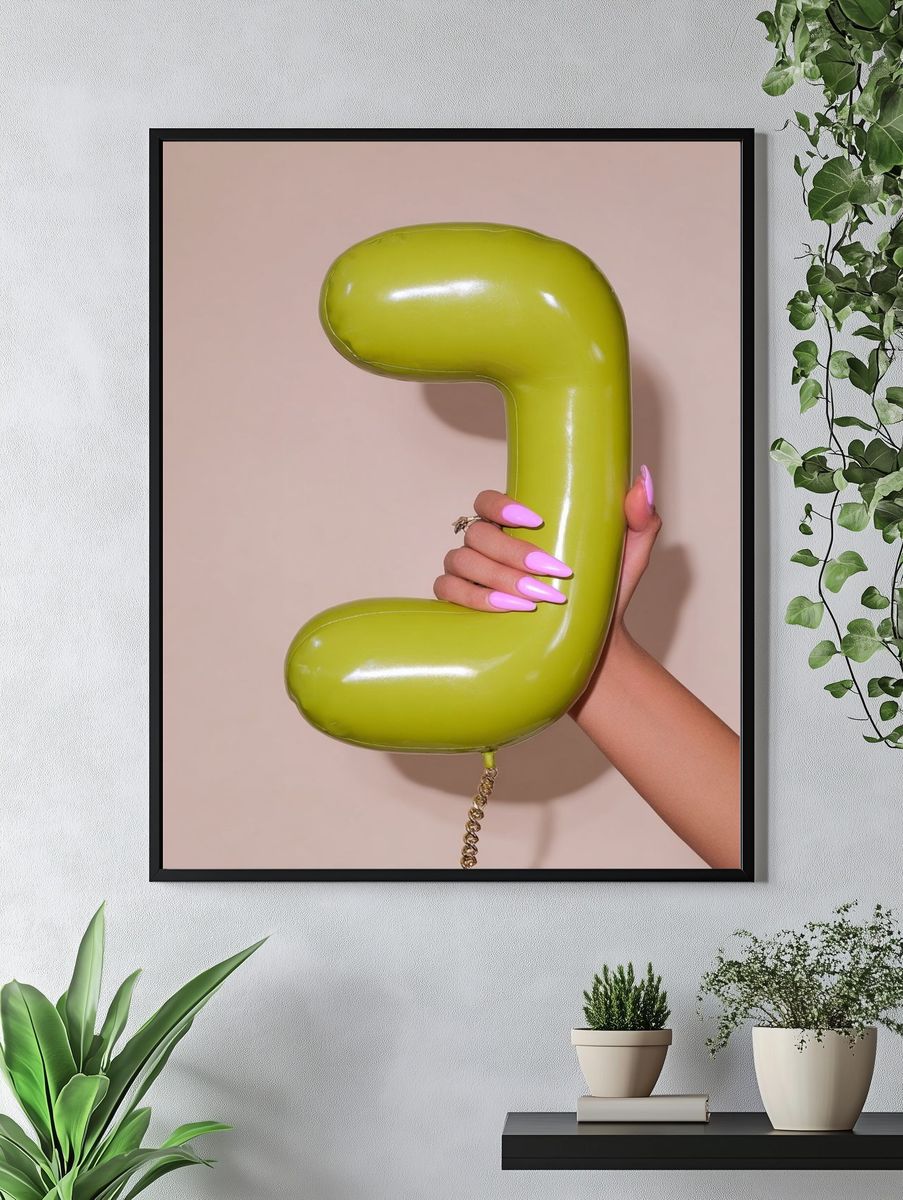 Lime Balloon Phone Photography Poster. — room view 4