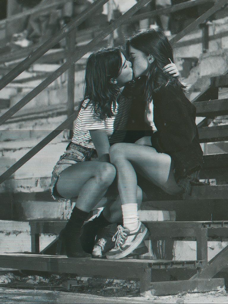 Urban Kiss Black-White Poster. poster — photography art