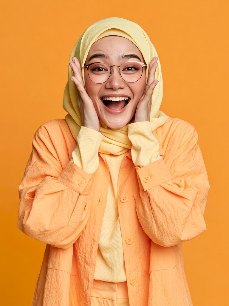 Joyful Hijab Portrait Photography Poster. poster — photography art