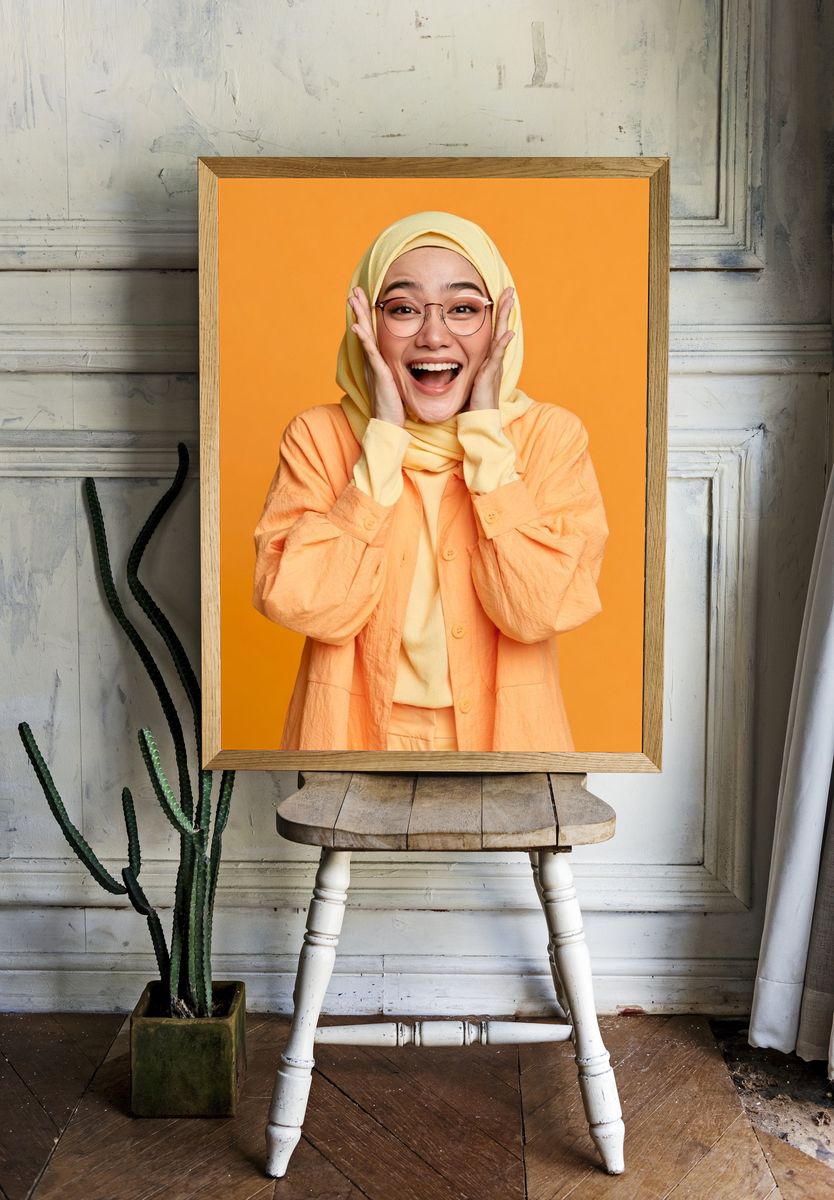Joyful Hijab Portrait Photography Poster. — room view 1