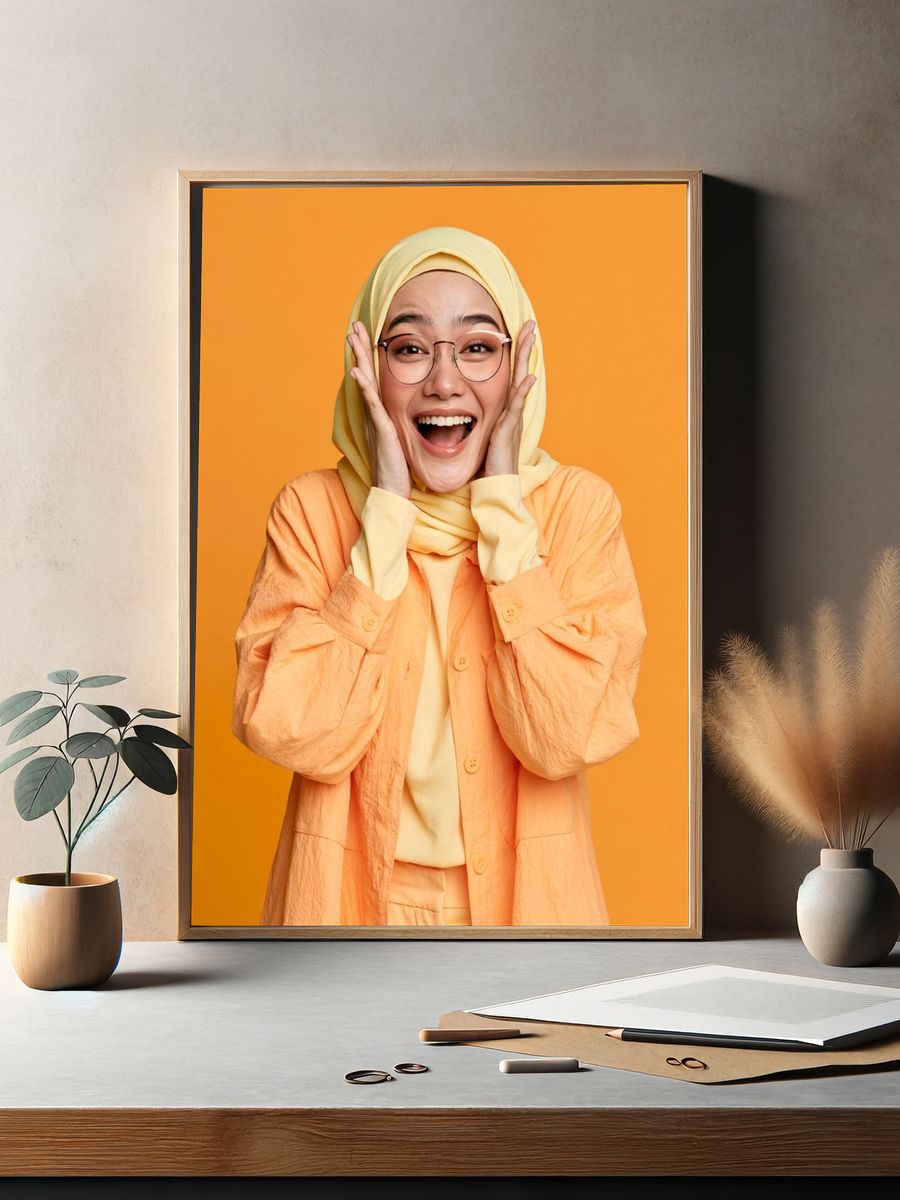 Joyful Hijab Portrait Photography Poster. — room view 2