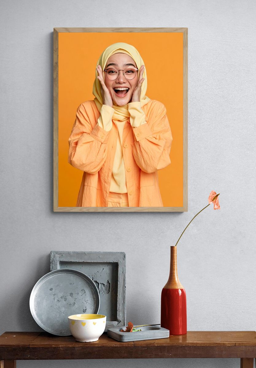 Joyful Hijab Portrait Photography Poster. — room view 3