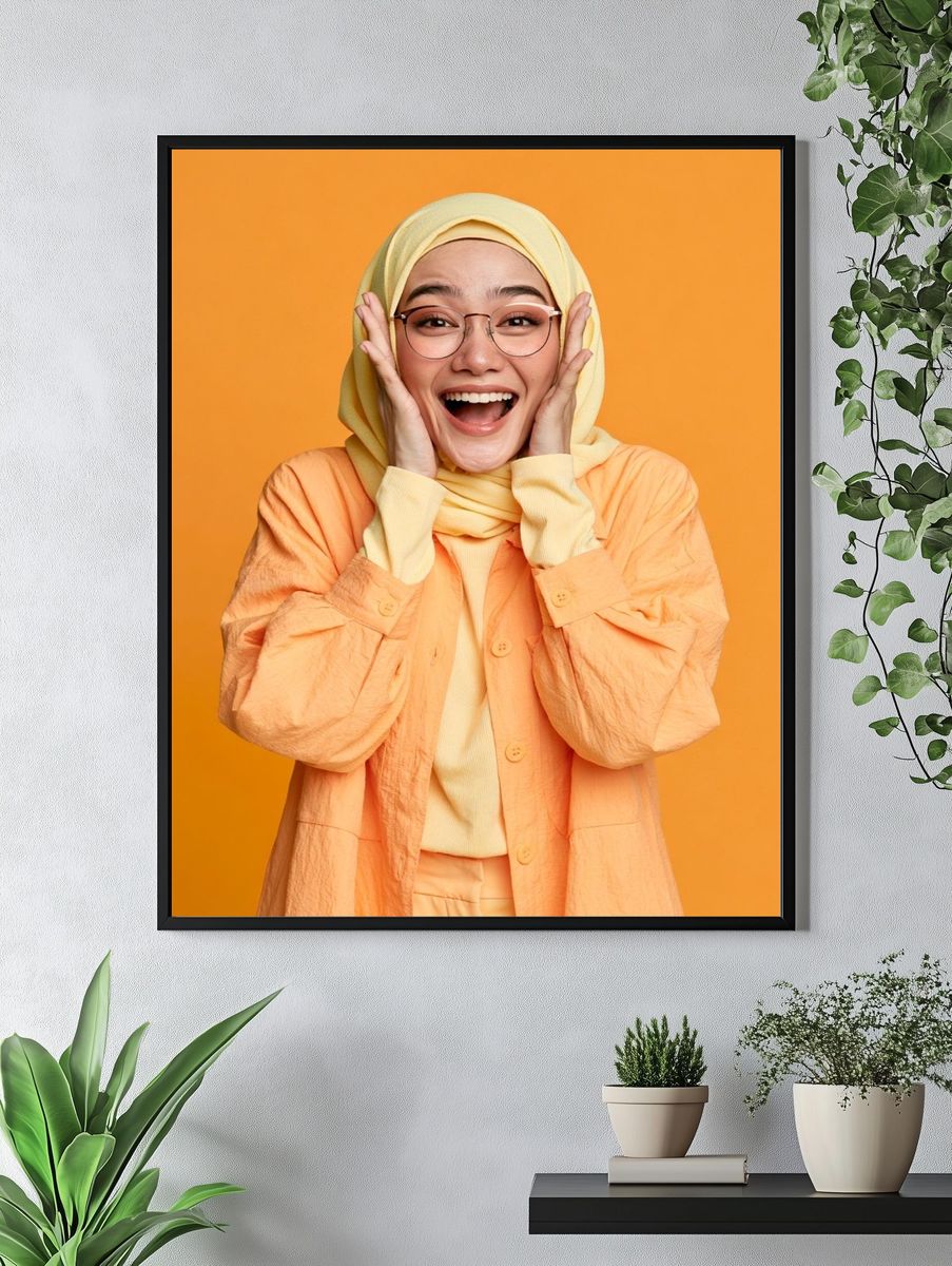 Joyful Hijab Portrait Photography Poster. — room view 4