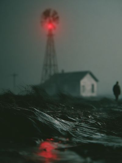 Foggy Lighthouse Nightscape Poster.