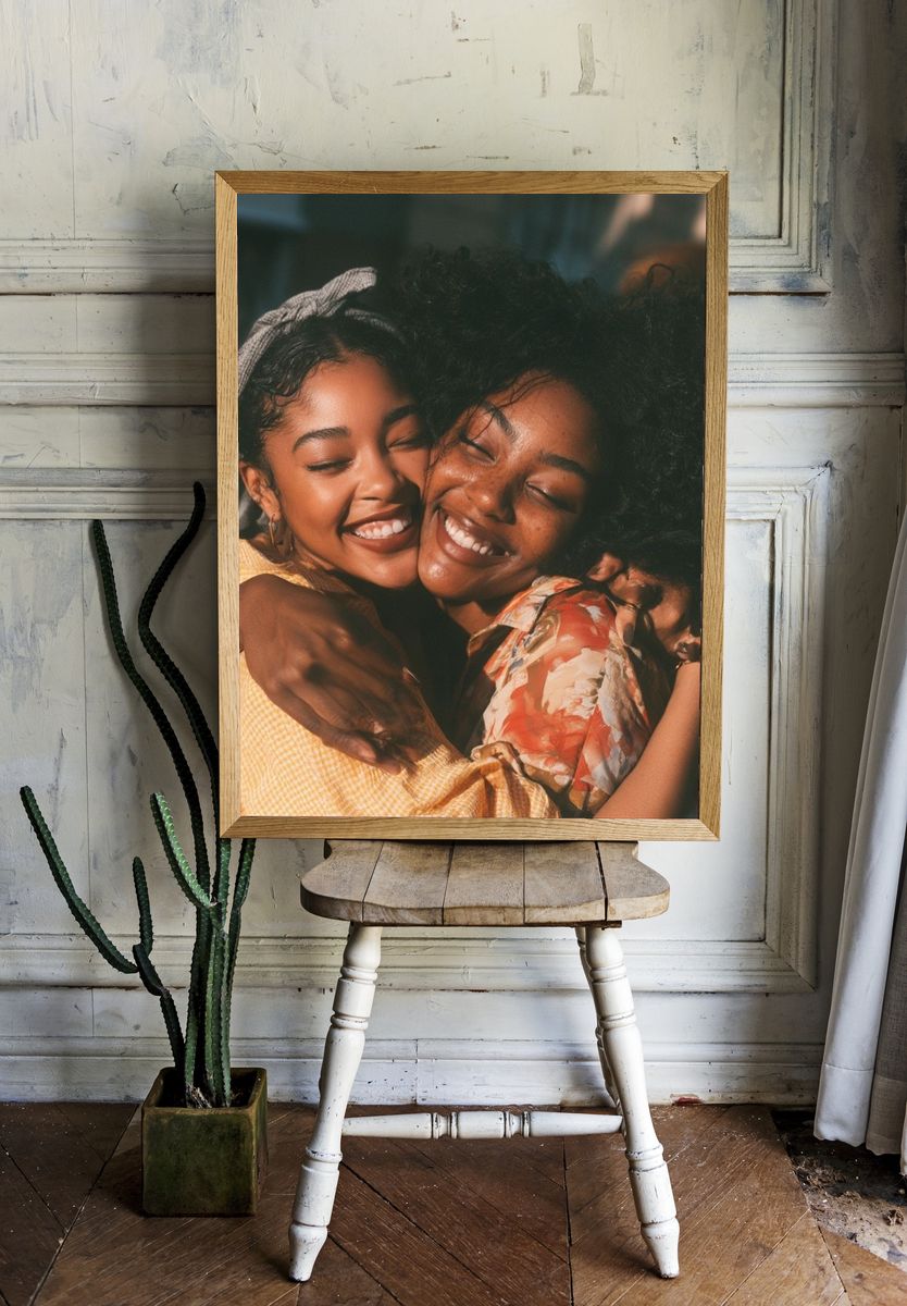 Joyful Embrace Photography Poster. room preview