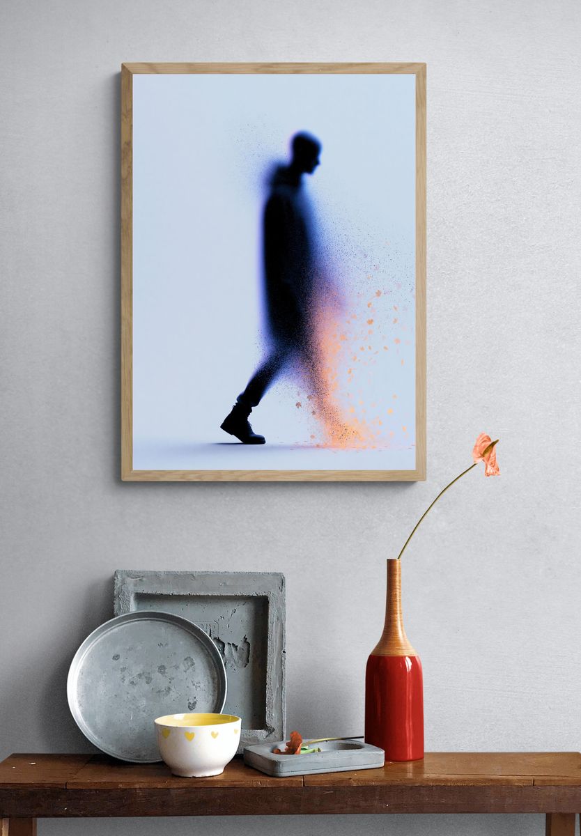 Disintegrating Figure Photography Poster. — room view 3