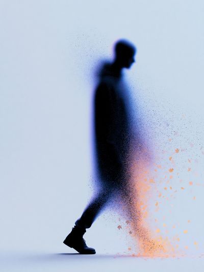 Disintegrating Figure Photography Poster. poster