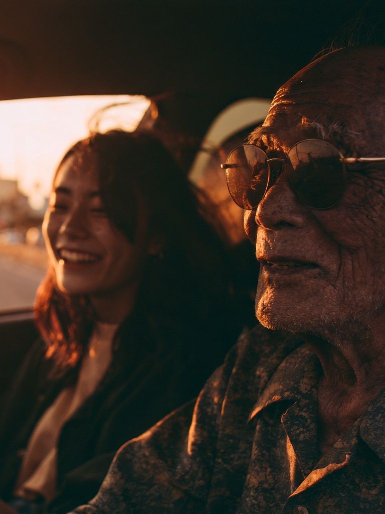 Golden Hour Car Ride Photography Poster. poster detail
