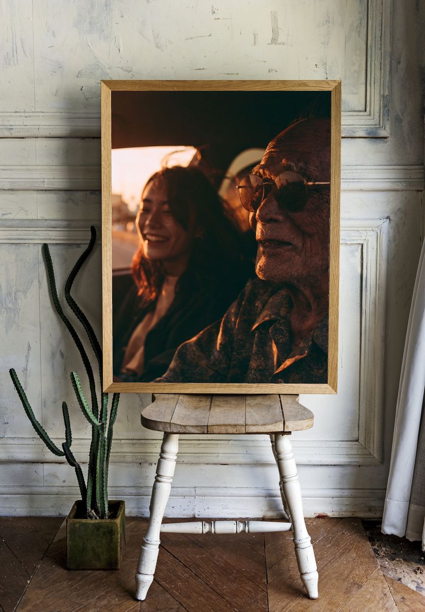 Golden Hour Car Ride Photography Poster. — room view 1