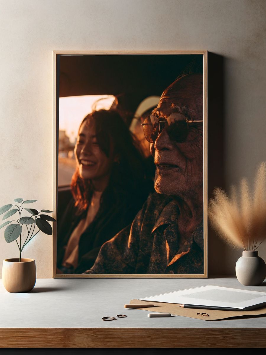 Golden Hour Car Ride Photography Poster. — room view 2