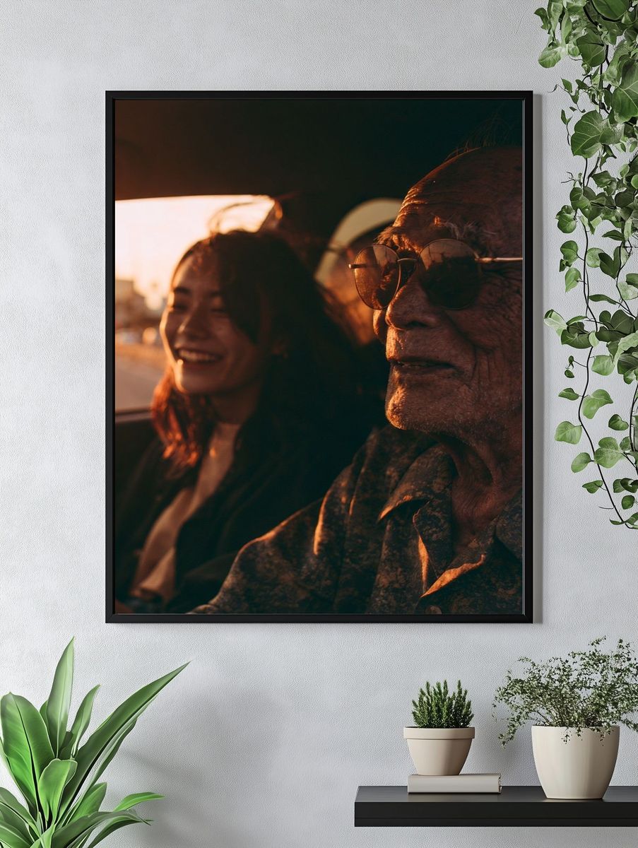 Golden Hour Car Ride Photography Poster. — room view 4