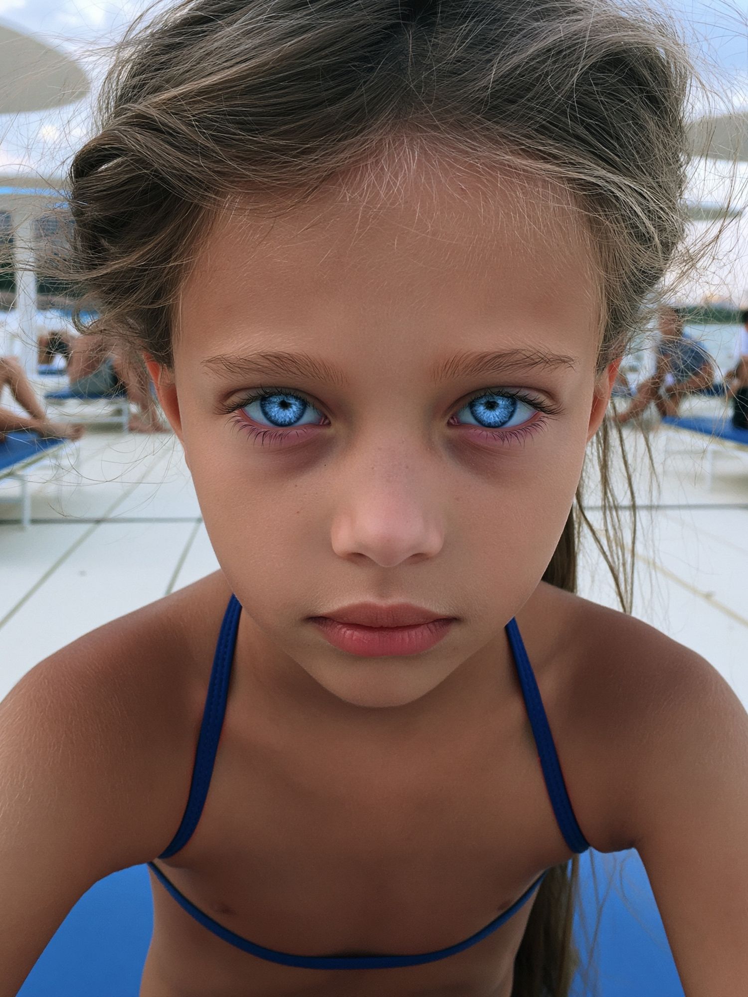 Blue-Eyed Girl Portrait Poster. poster detail