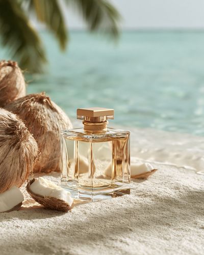 Tropical Coconut Perfume Photography Poster. poster