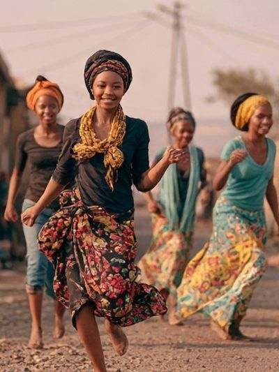 Joyful Village Dance Photography Poster. poster