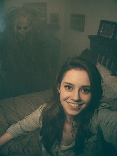 Haunted Bedroom Selfie Horror Poster.