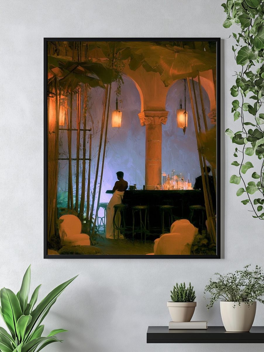 Tropical Bar Interior Photography Poster. — room view 4