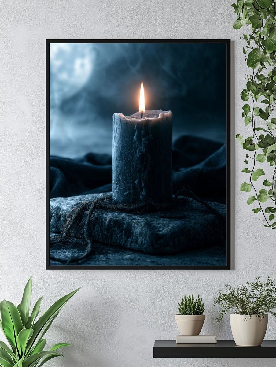 Moody Candle Still Life Poster. — room view 4