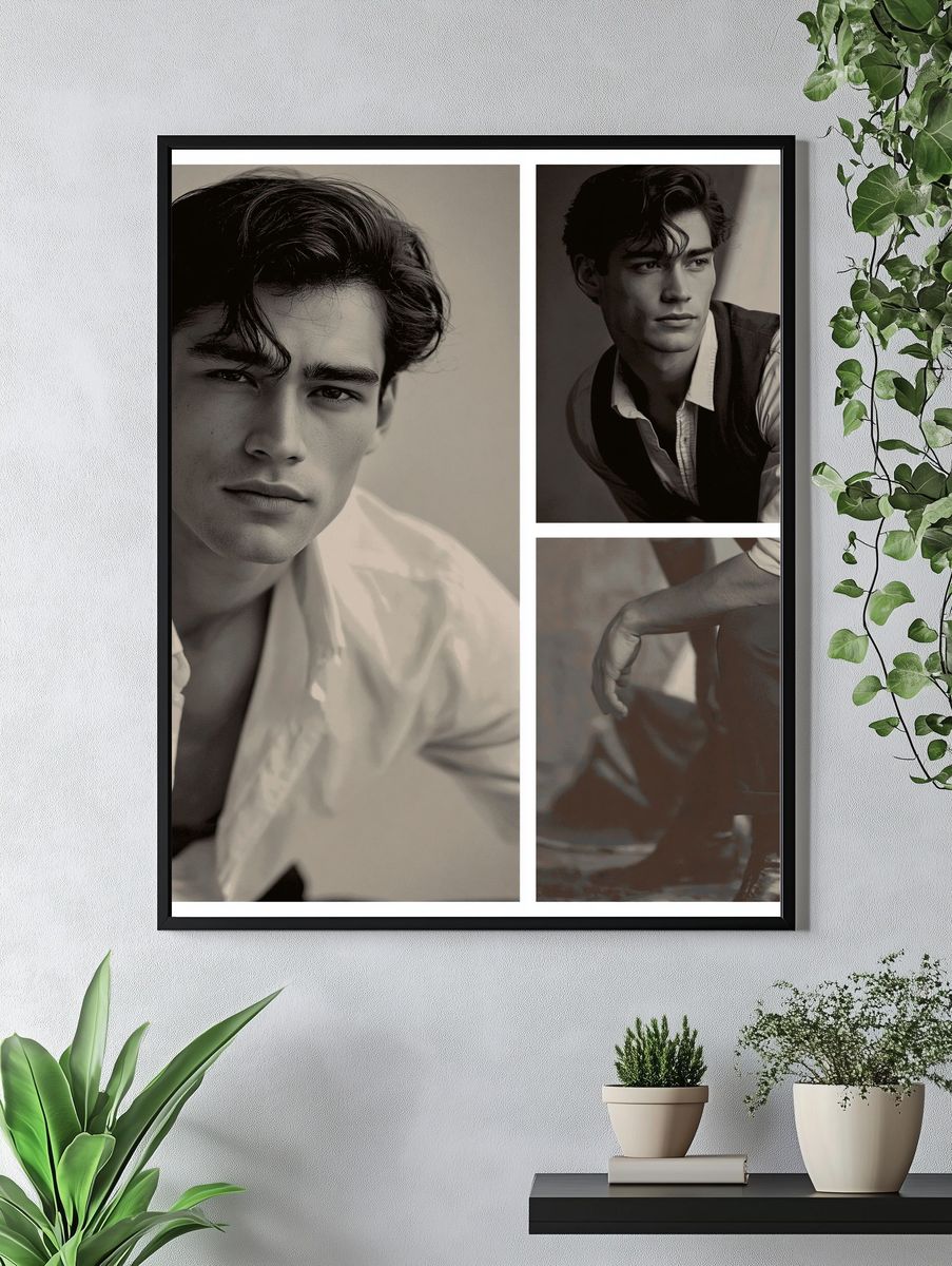 Vintage Male Portrait Photography Poster. — room view 4