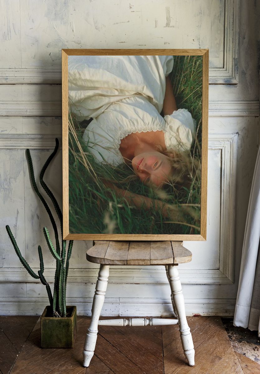 Woman in Meadow Photography Poster. room preview