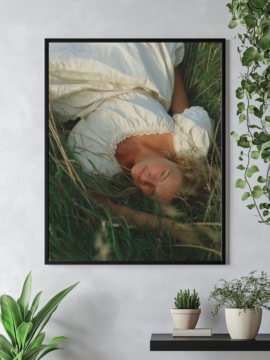 Woman in Meadow Photography Poster. — room view 4