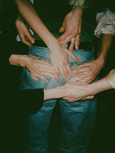 Human Hands Embrace Photography Poster.