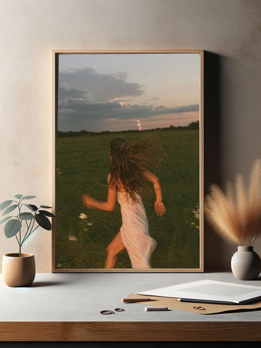 Running Figure at Dusk Poster. — room view 2