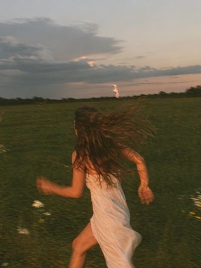 Running Figure at Dusk Poster.