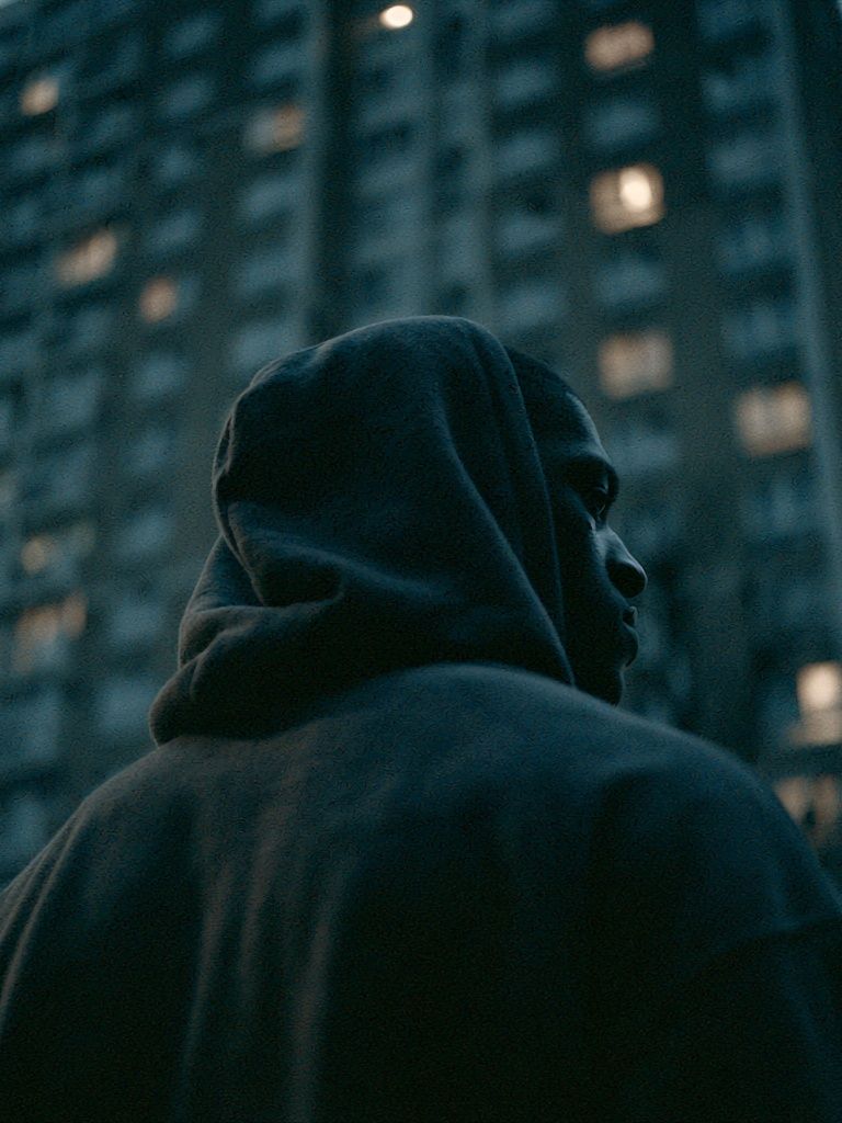 Hooded Figure at Dusk Poster. poster detail