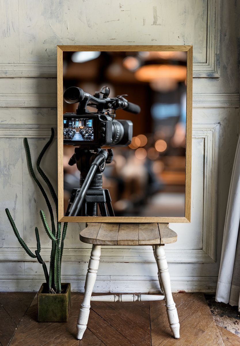 Camera on Tripod Photography Poster. room preview