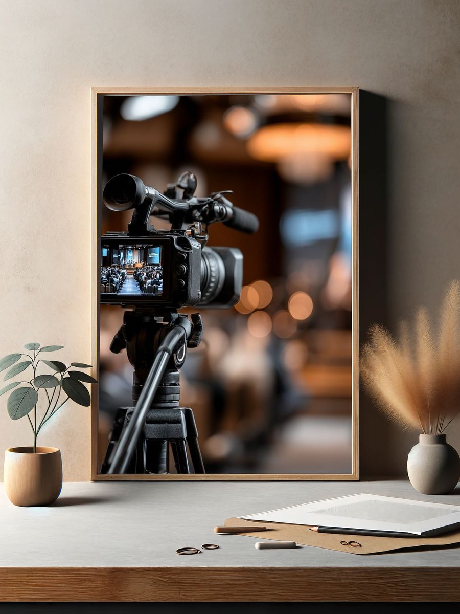 Camera on Tripod Photography Poster. — room view 2