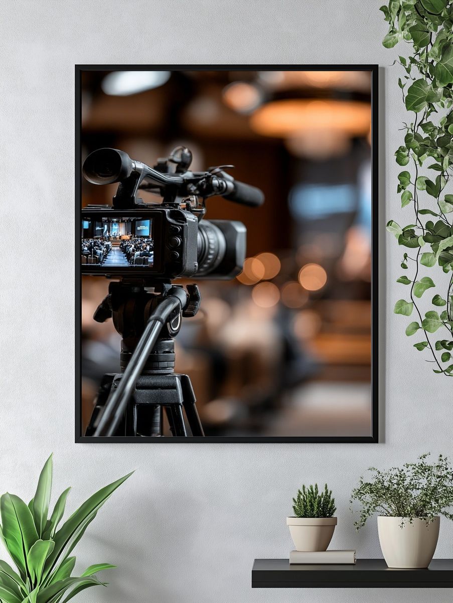 Camera on Tripod Photography Poster. — room view 4