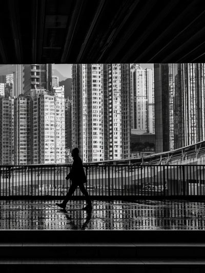 Urban Crossing Black-White Poster. poster