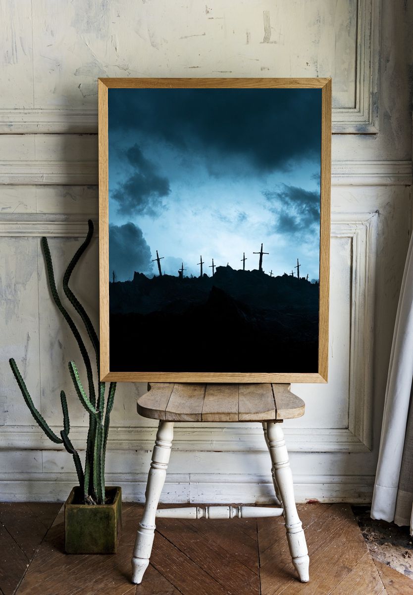 Stormy Cross Hill Photography Poster. room preview