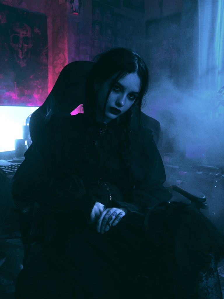 Gothic Neon Portrait Poster. poster — photography art