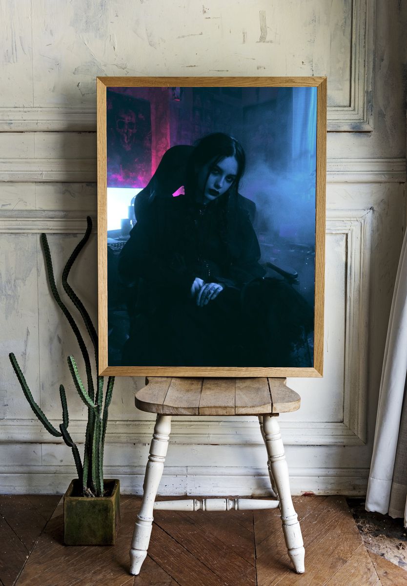 Gothic Neon Portrait Poster. — room view 1