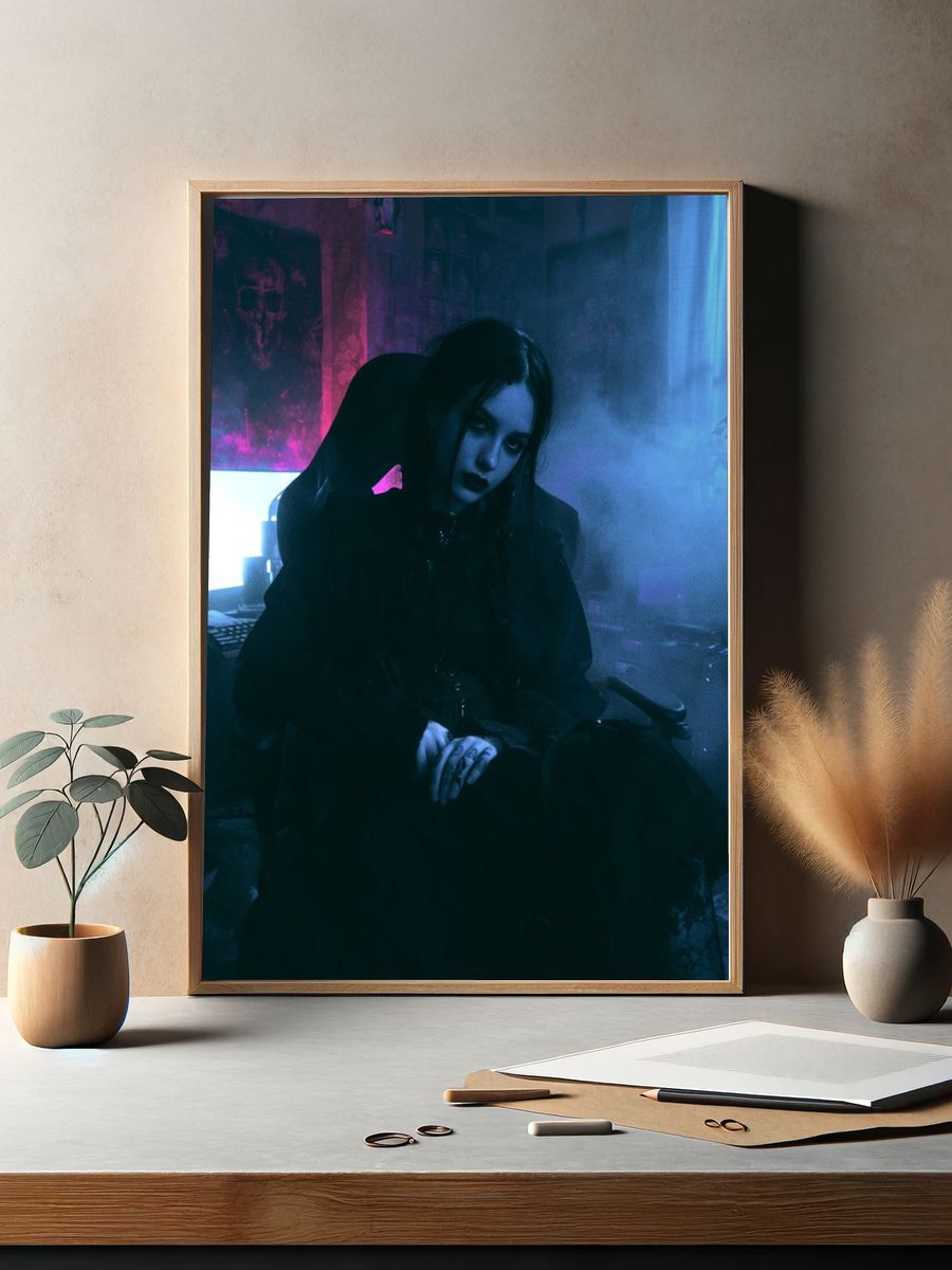 Gothic Neon Portrait Poster. — room view 2