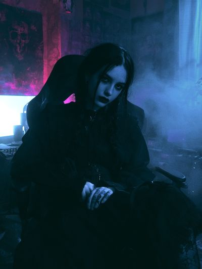 Gothic Neon Portrait Poster. poster
