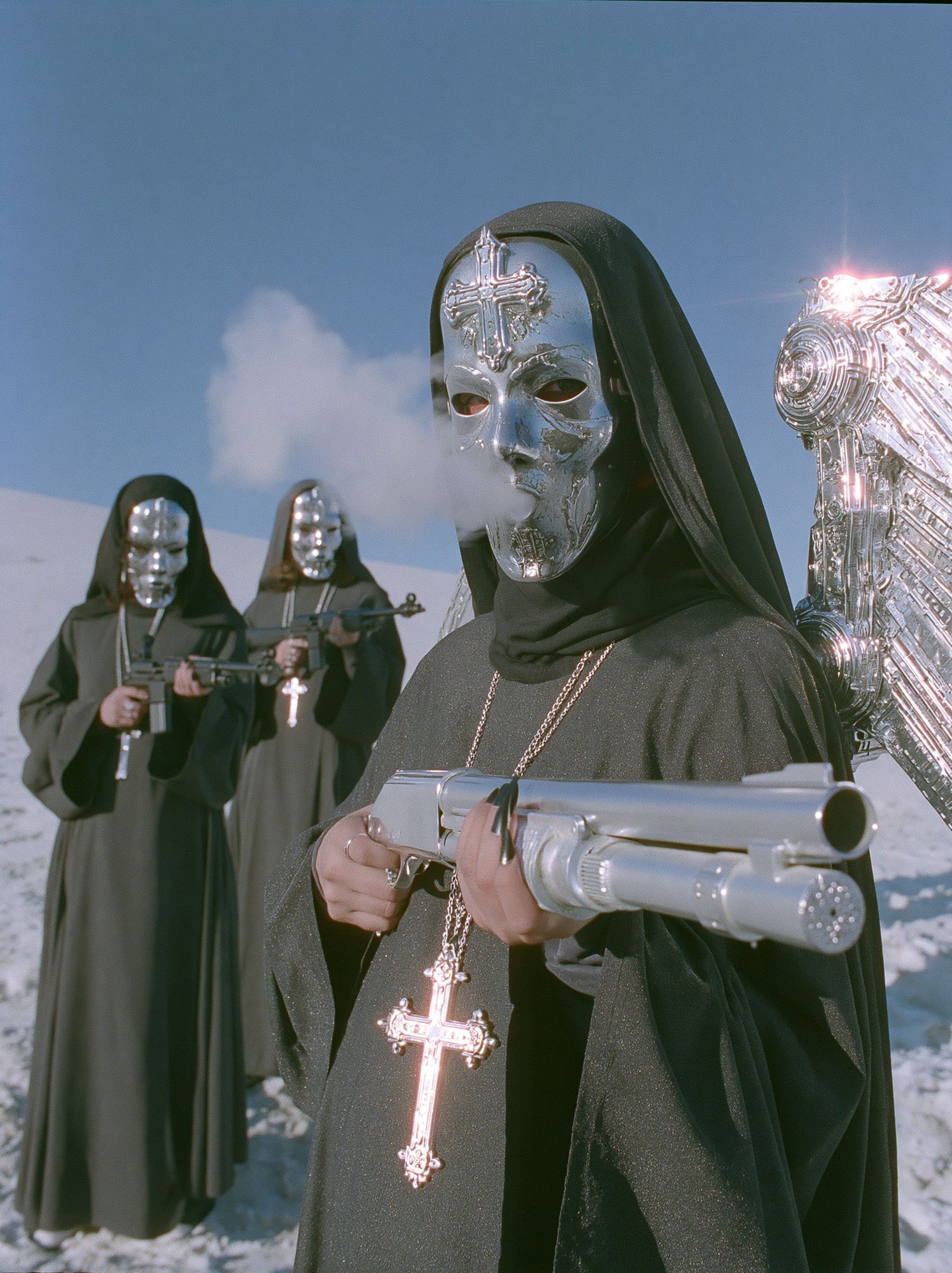 Masked Figures Sci-Fi Photography Poster. poster — photography art