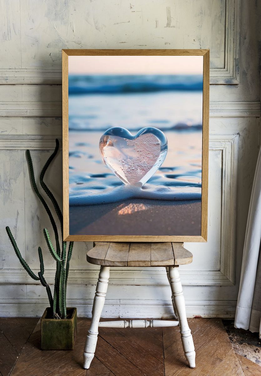 Heart in Water — Photography Print. — room view 1