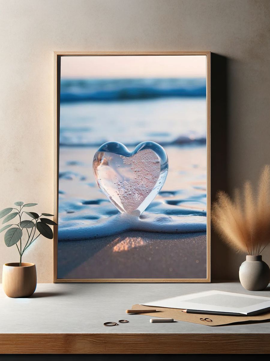 Heart in Water — Photography Print. — room view 2