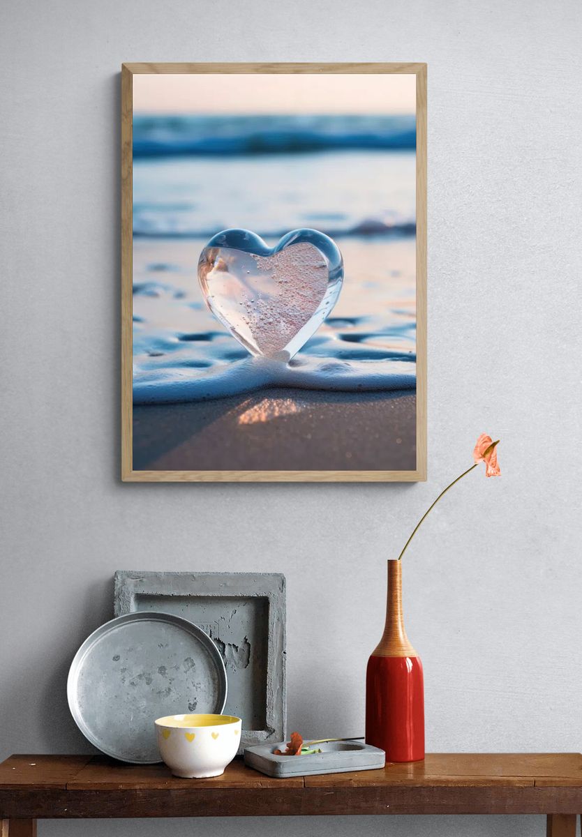 Heart in Water — Photography Print. — room view 3