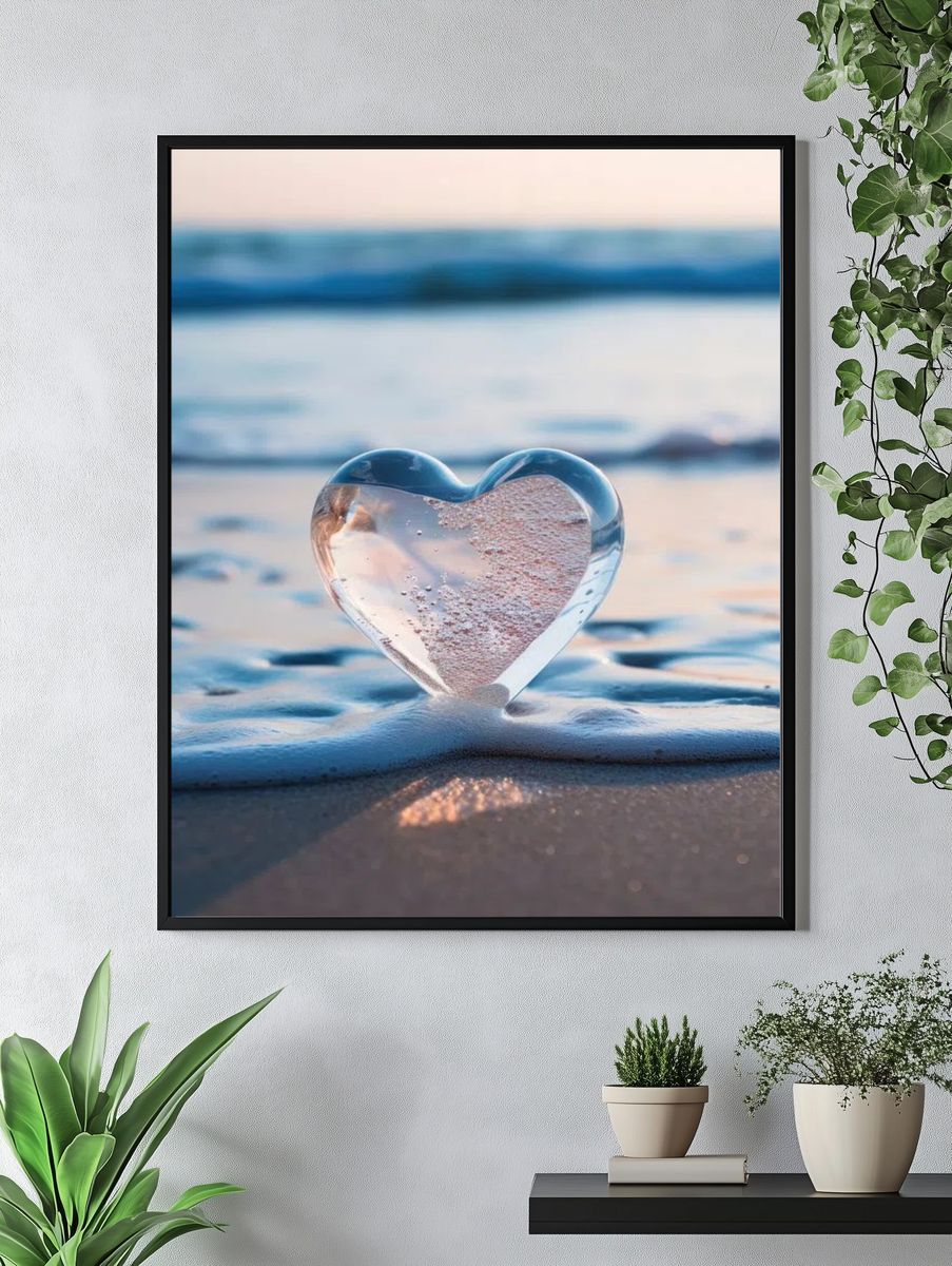 Heart in Water — Photography Print. — room view 4